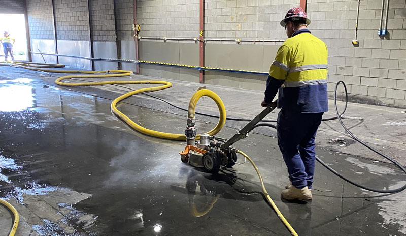 Warehouse Floor Hydro Scabbling